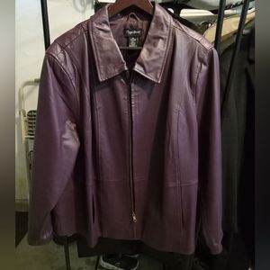 Maggie Barnes Purple Leather Coat